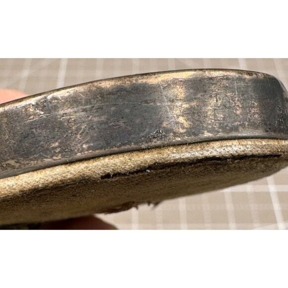 Antique Oval Portrait Sterling Frame Bearded Hand Painted Man Stand - Picture 7 of 7